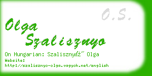 olga szalisznyo business card